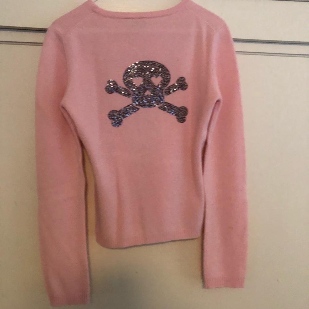 Aqua Brand 100% Cashmere Skull Sweater